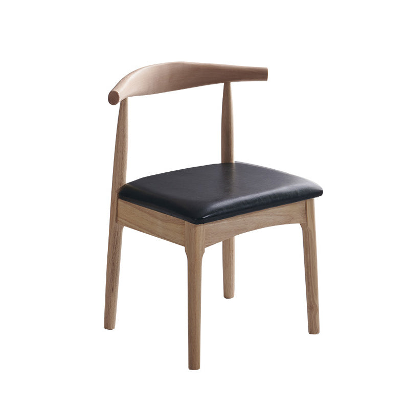 Silla lateral escandinava interior tapizada Silla de comedor de madera con respaldo abierto