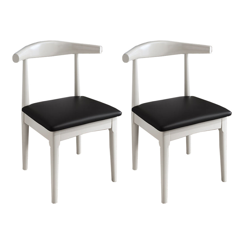 Silla lateral escandinava interior tapizada Silla de comedor de madera con respaldo abierto