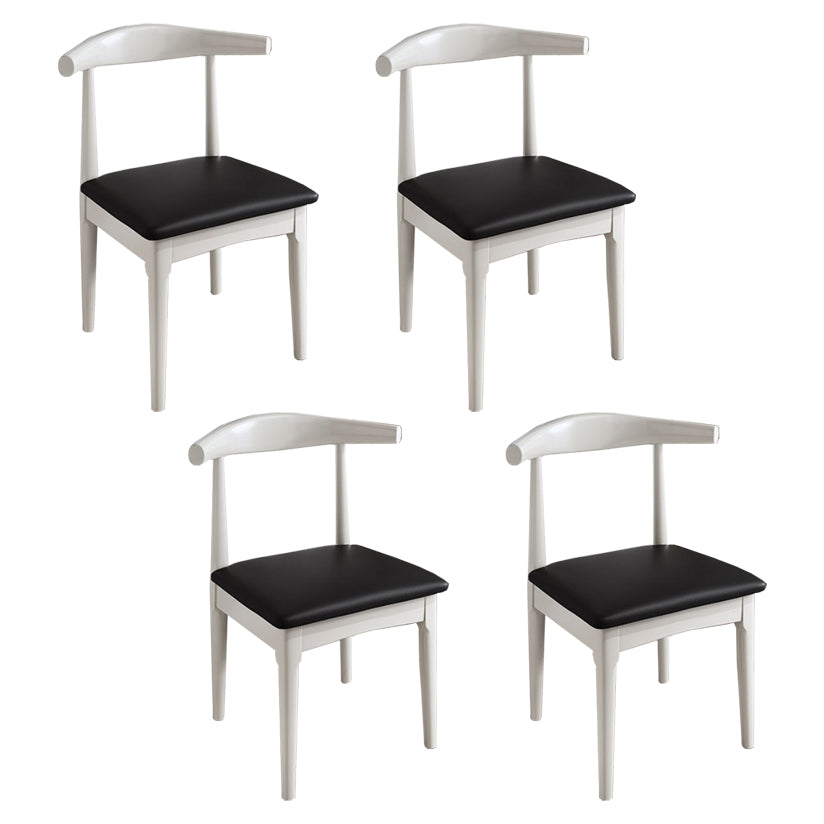 Silla lateral escandinava interior tapizada Silla de comedor de madera con respaldo abierto