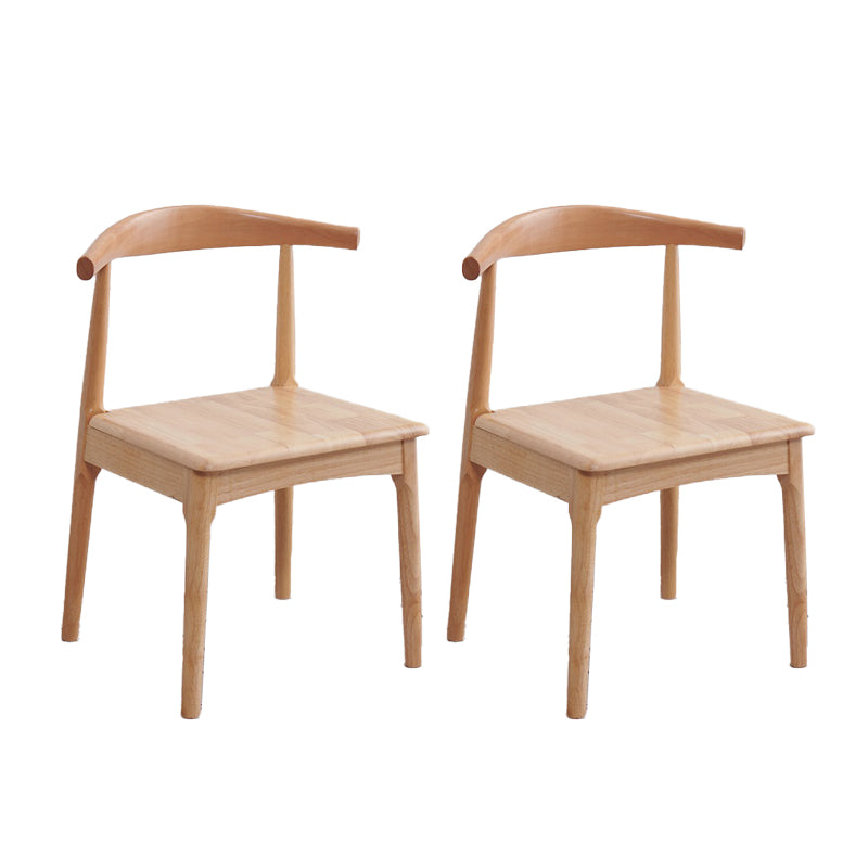 Silla lateral escandinava interior tapizada Silla de comedor de madera con respaldo abierto