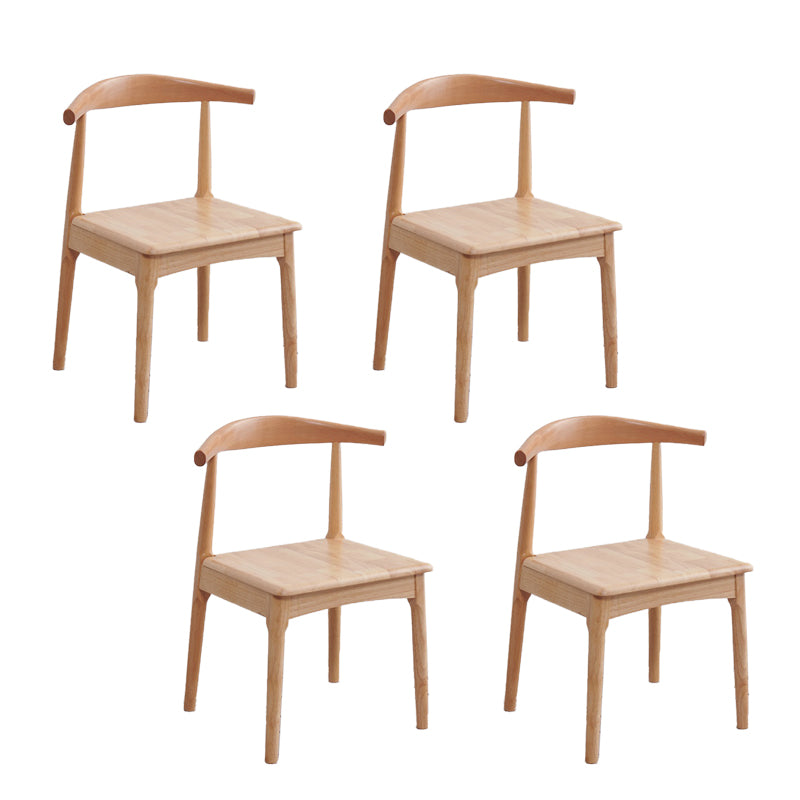 Silla lateral escandinava interior tapizada Silla de comedor de madera con respaldo abierto