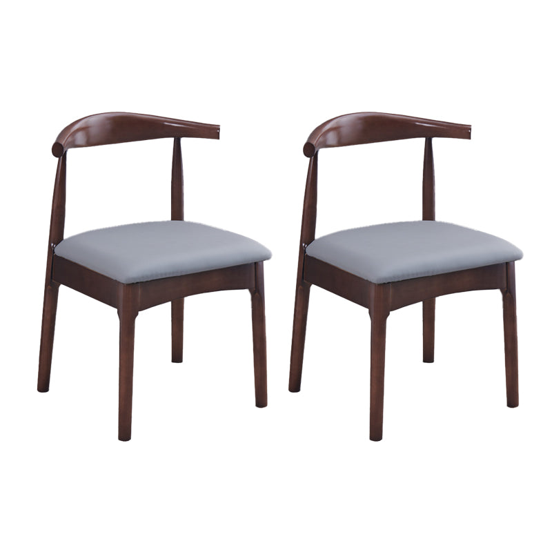 Silla lateral escandinava interior tapizada Silla de comedor de madera con respaldo abierto