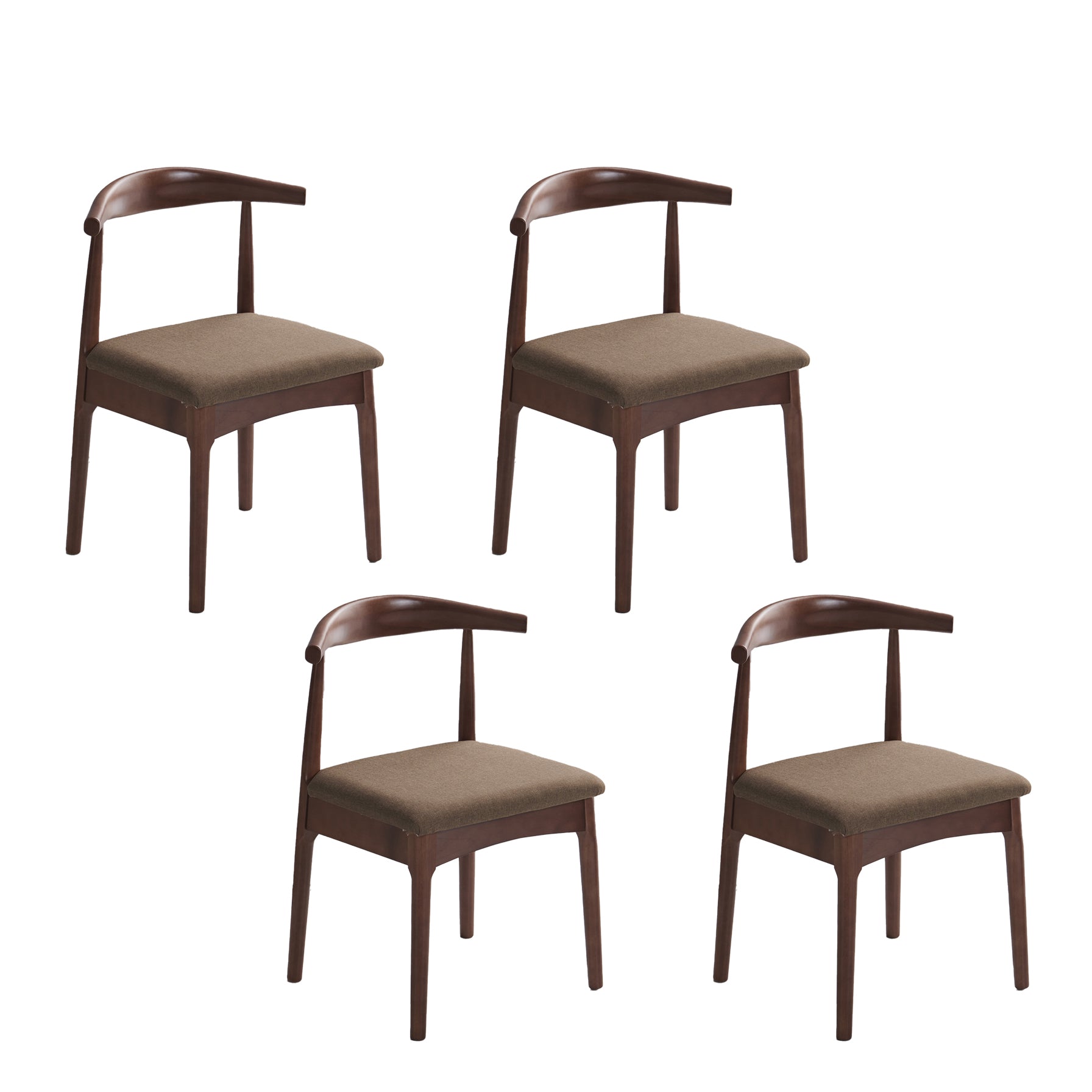 Silla lateral escandinava interior tapizada Silla de comedor de madera con respaldo abierto