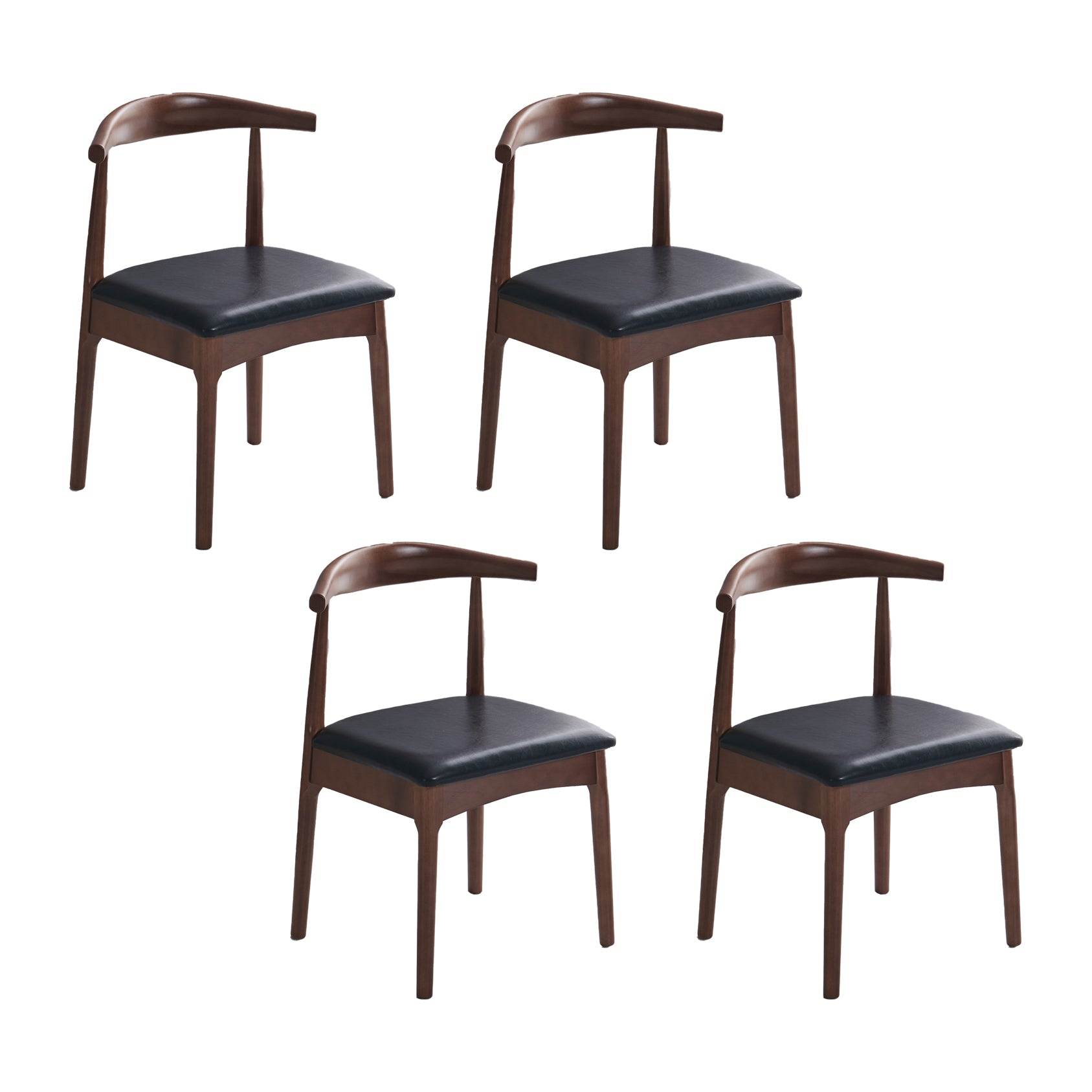 Silla lateral escandinava interior tapizada Silla de comedor de madera con respaldo abierto