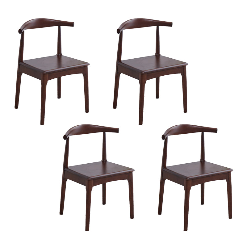 Silla lateral escandinava interior tapizada Silla de comedor de madera con respaldo abierto