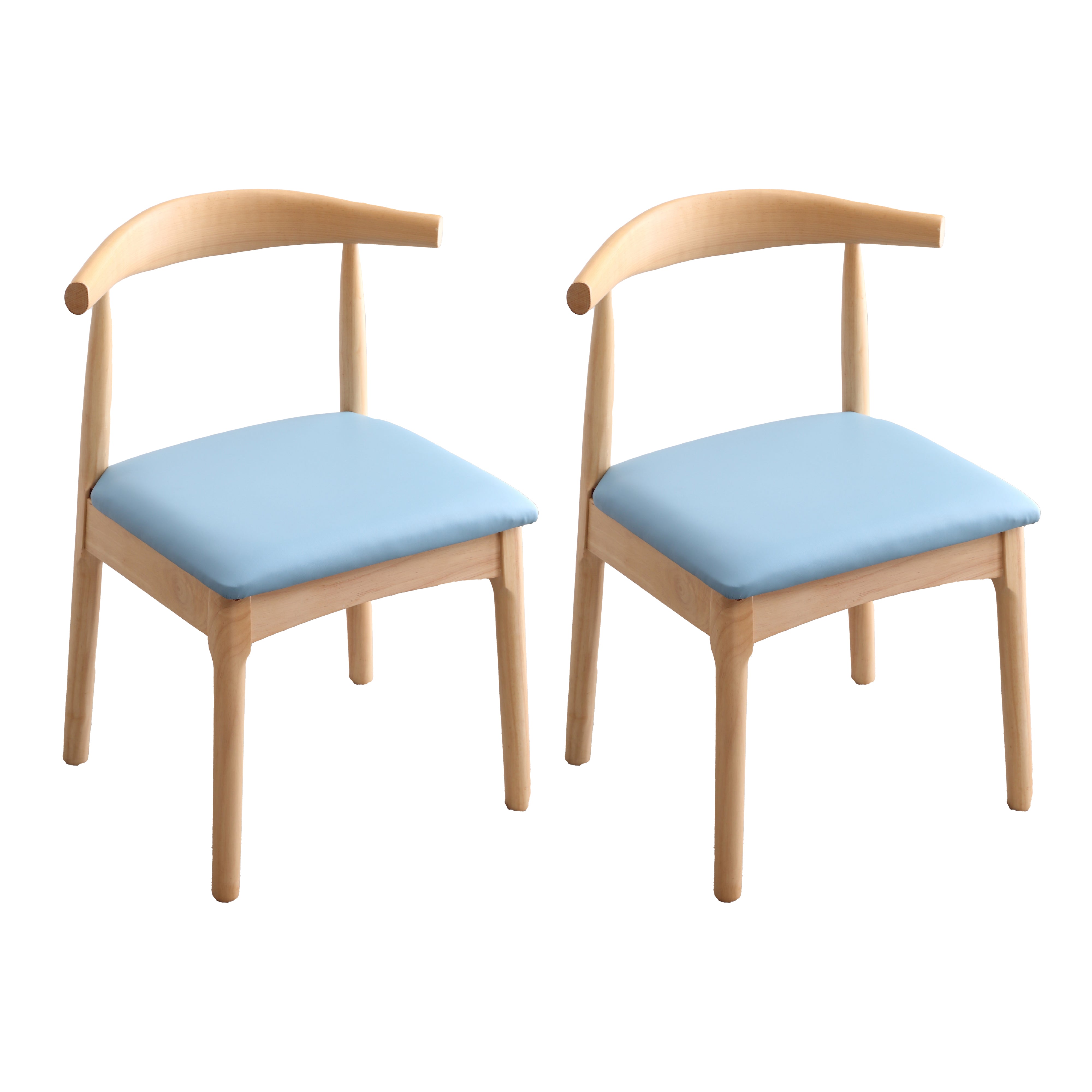 Silla lateral escandinava interior tapizada Silla de comedor de madera con respaldo abierto