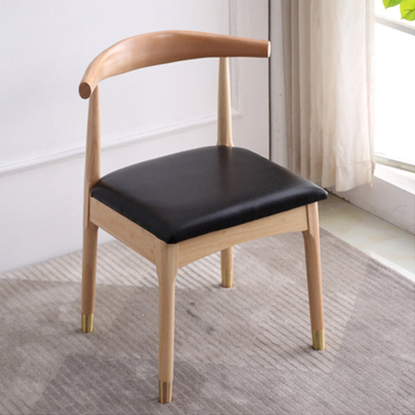Silla lateral escandinava interior tapizada Silla de comedor de madera con respaldo abierto