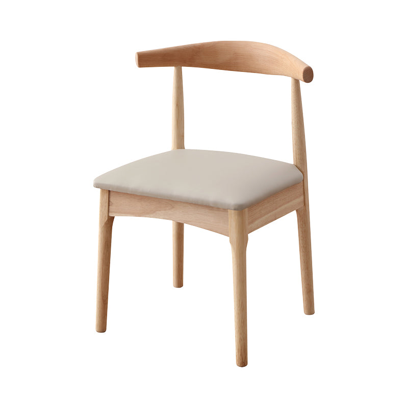 Chaise d'appoint scandinave d'intérieur Chaise de salle à manger à dossier ouvert en bois rembourrée (Ensemble de 2)