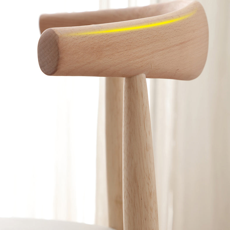 Chaise d'appoint scandinave d'intérieur Chaise de salle à manger à dossier ouvert en bois rembourrée (Ensemble de 2)