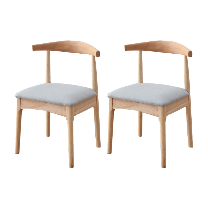 Chaise d'appoint scandinave d'intérieur Chaise de salle à manger à dossier ouvert en bois rembourrée (Ensemble de 2)