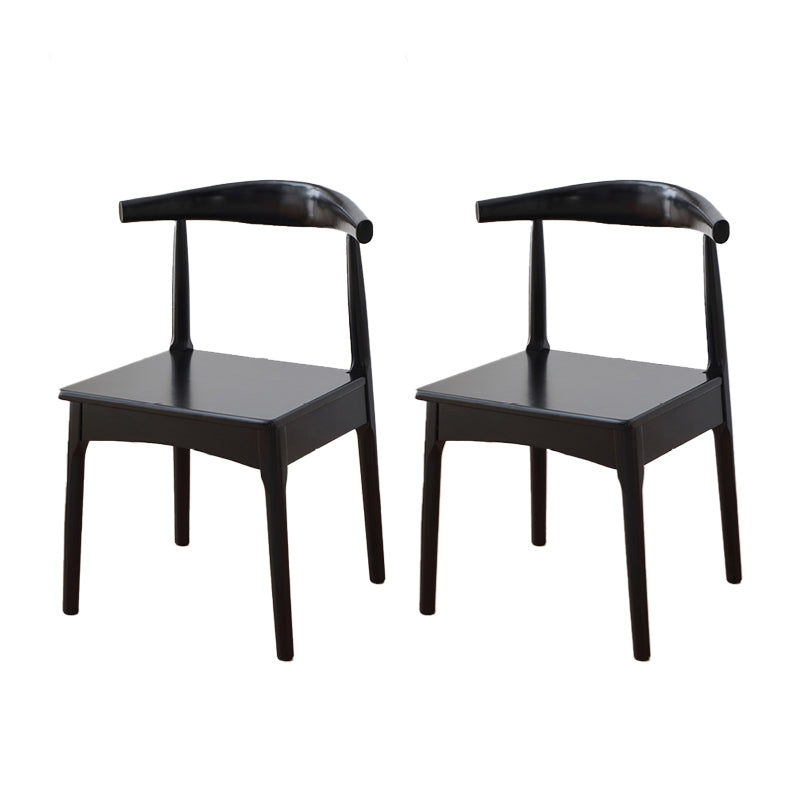 Chaise d'appoint scandinave d'intérieur Chaise de salle à manger à dossier ouvert en bois rembourrée (Ensemble de 2)
