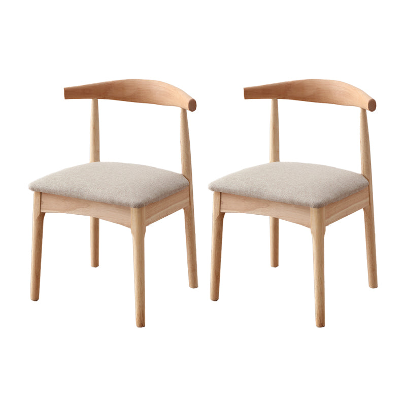 Chaise d'appoint scandinave d'intérieur Chaise de salle à manger à dossier ouvert en bois rembourrée (Ensemble de 2)