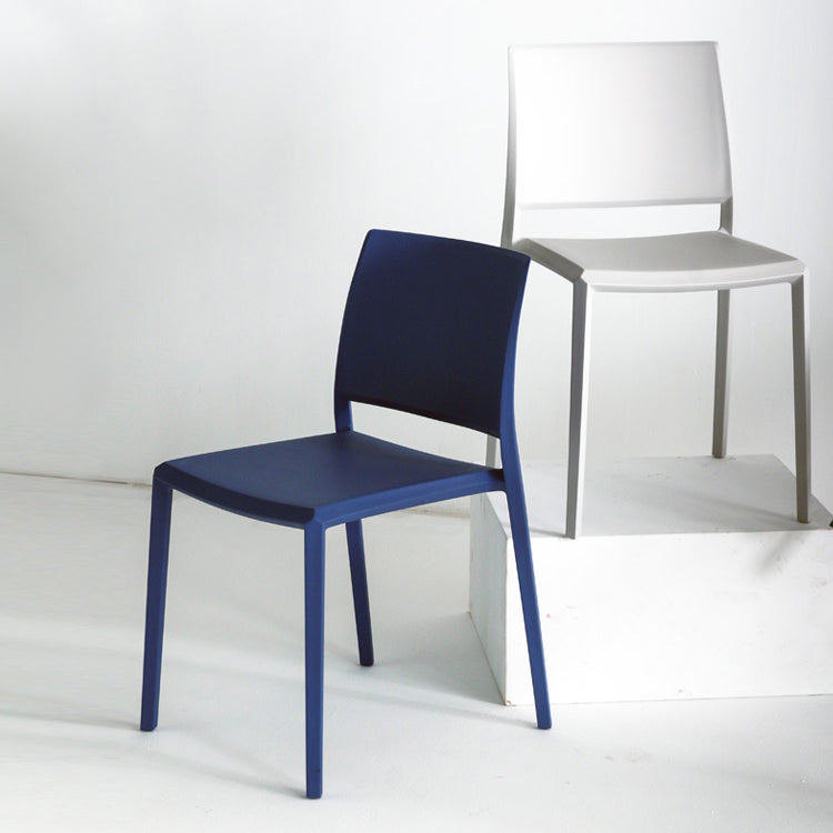Silla de comedor de plástico de estilo nórdico, silla lateral de comedor con respaldo abierto para restaurante
