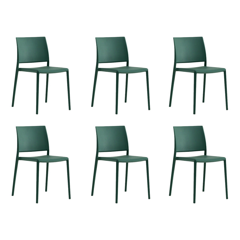 Silla de comedor de plástico de estilo nórdico, silla lateral de comedor con respaldo abierto para restaurante