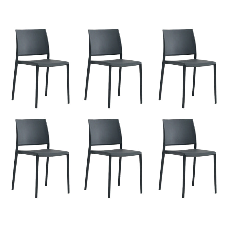 Silla de comedor de plástico de estilo nórdico, silla lateral de comedor con respaldo abierto para restaurante