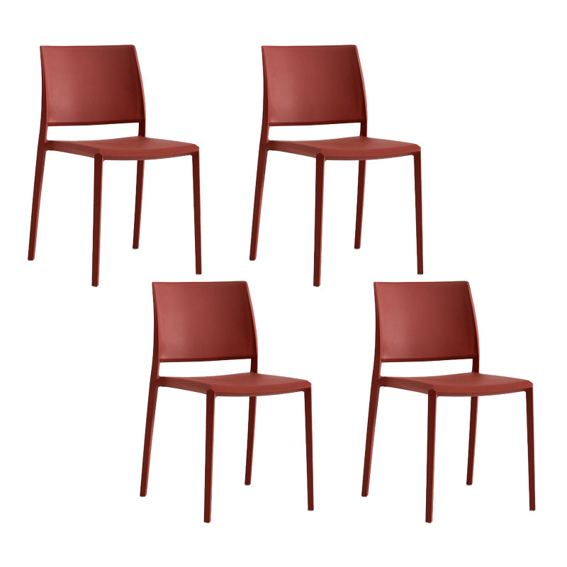 Silla de comedor de plástico de estilo nórdico, silla lateral de comedor con respaldo abierto para restaurante