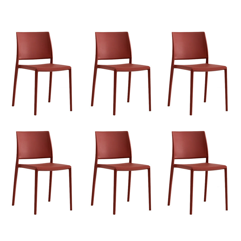 Silla de comedor de plástico de estilo nórdico, silla lateral de comedor con respaldo abierto para restaurante