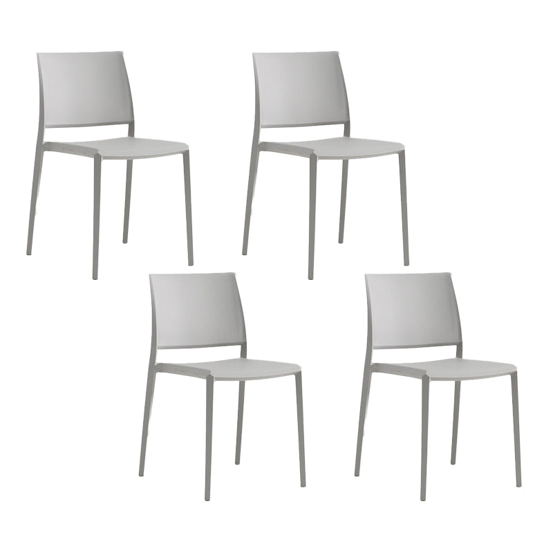 Silla de comedor de plástico de estilo nórdico, silla lateral de comedor con respaldo abierto para restaurante