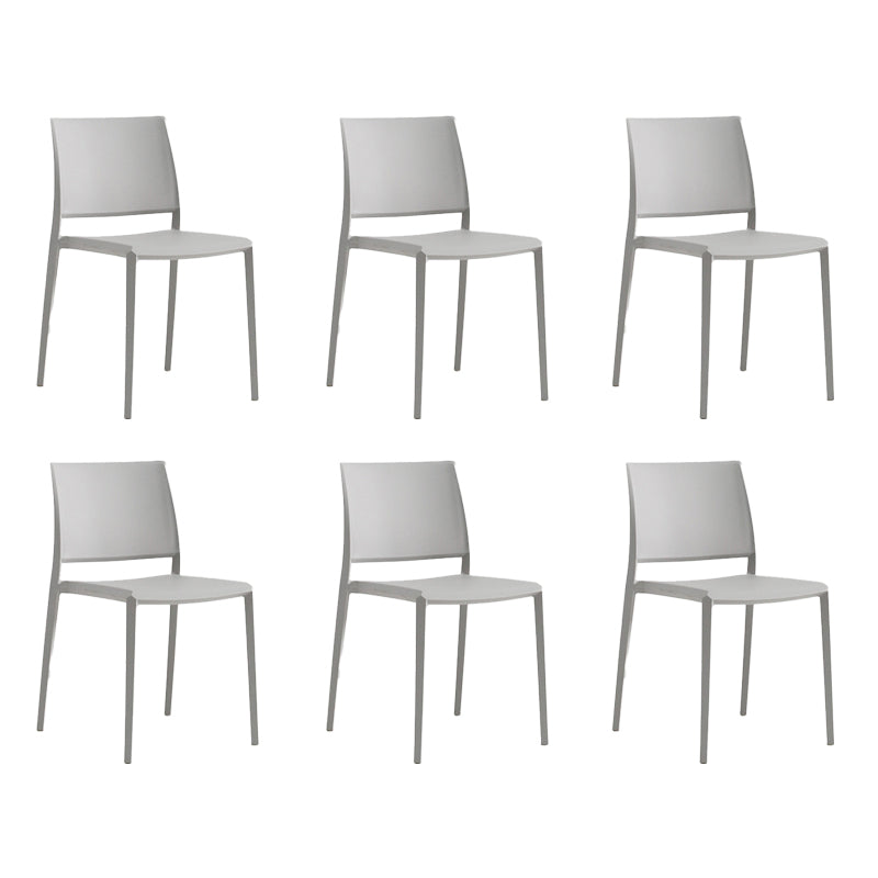 Silla de comedor de plástico de estilo nórdico, silla lateral de comedor con respaldo abierto para restaurante