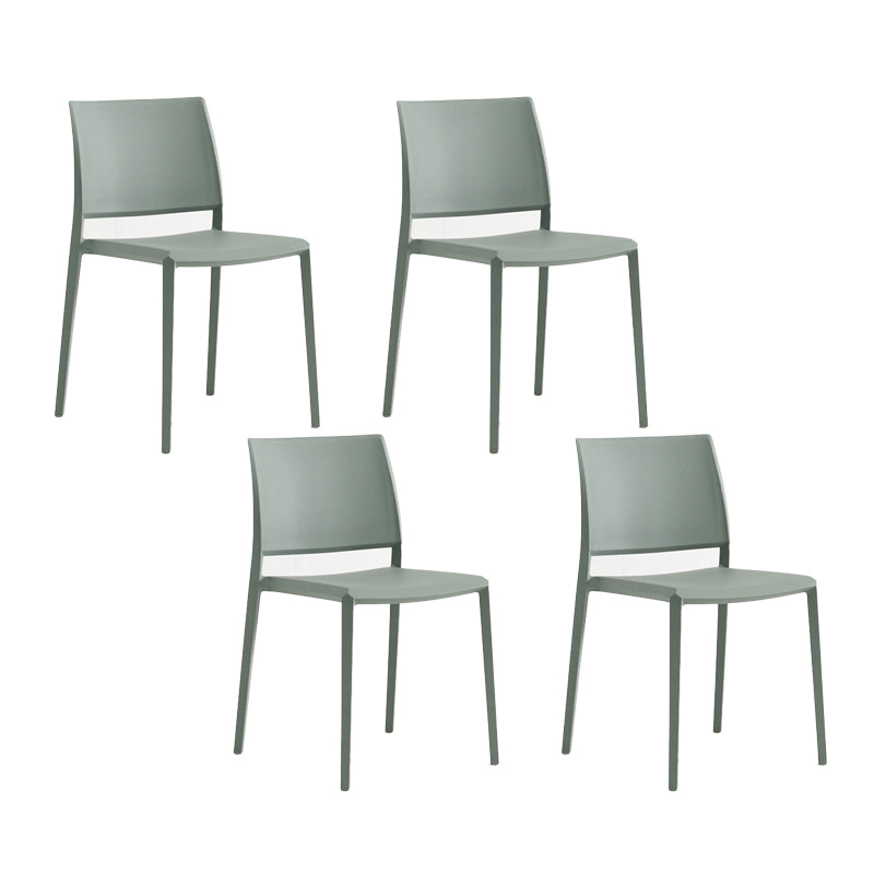 Silla de comedor de plástico de estilo nórdico, silla lateral de comedor con respaldo abierto para restaurante