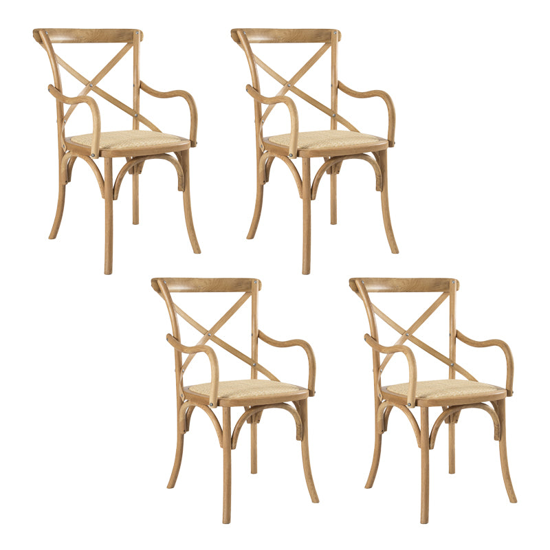 Chaises de salle à manger en bois de ferme, fauteuil latéral arrière croisé pour Restaurant
