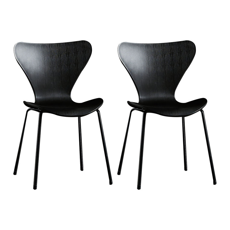 Sillas sin brazos para comedor con respaldo lateral, sillas laterales para comedor interior con patas de metal