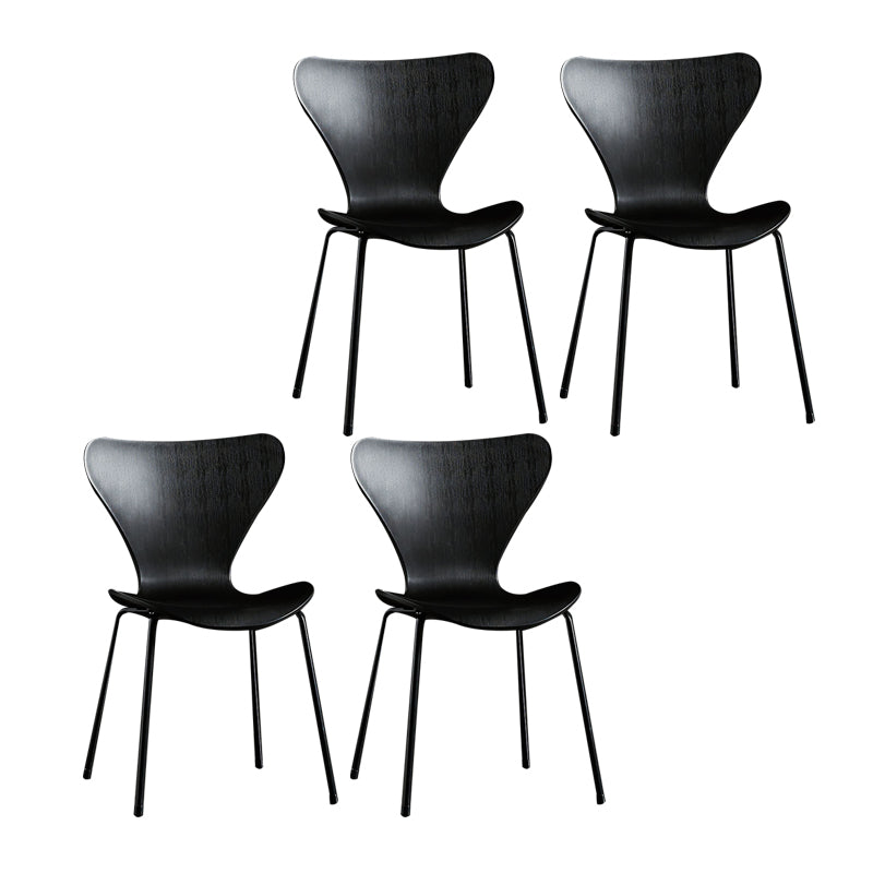 Sillas sin brazos para comedor con respaldo lateral, sillas laterales para comedor interior con patas de metal