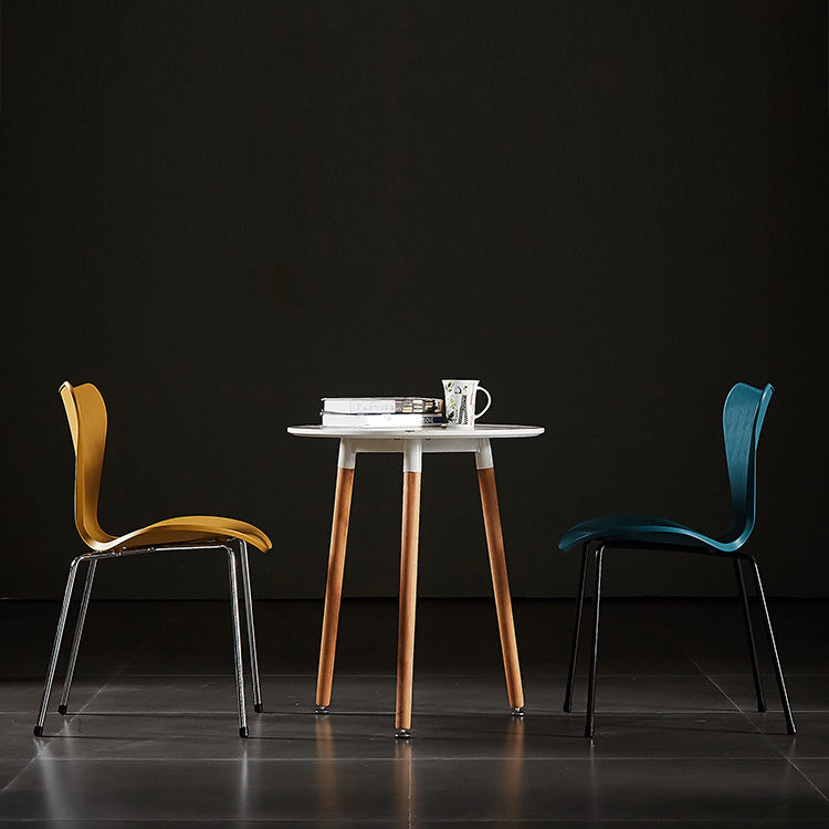 Sillas sin brazos para comedor con respaldo lateral, sillas laterales para comedor interior con patas de metal