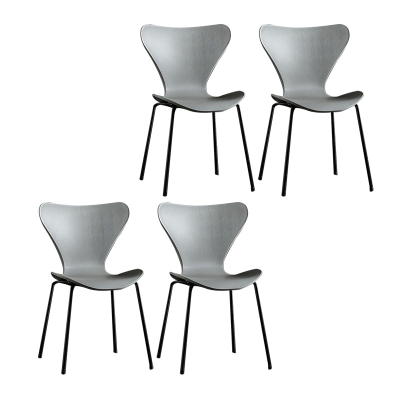 Sillas sin brazos para comedor con respaldo lateral, sillas laterales para comedor interior con patas de metal