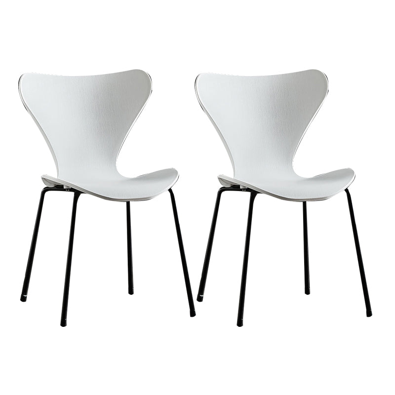 Sillas sin brazos para comedor con respaldo lateral, sillas laterales para comedor interior con patas de metal