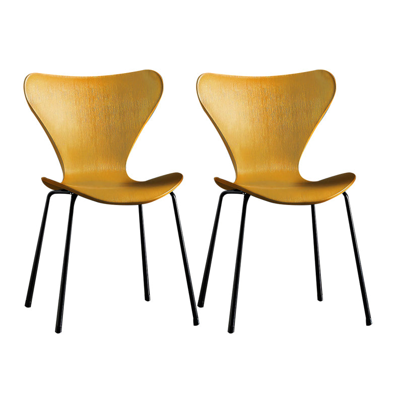 Sillas sin brazos para comedor con respaldo lateral, sillas laterales para comedor interior con patas de metal