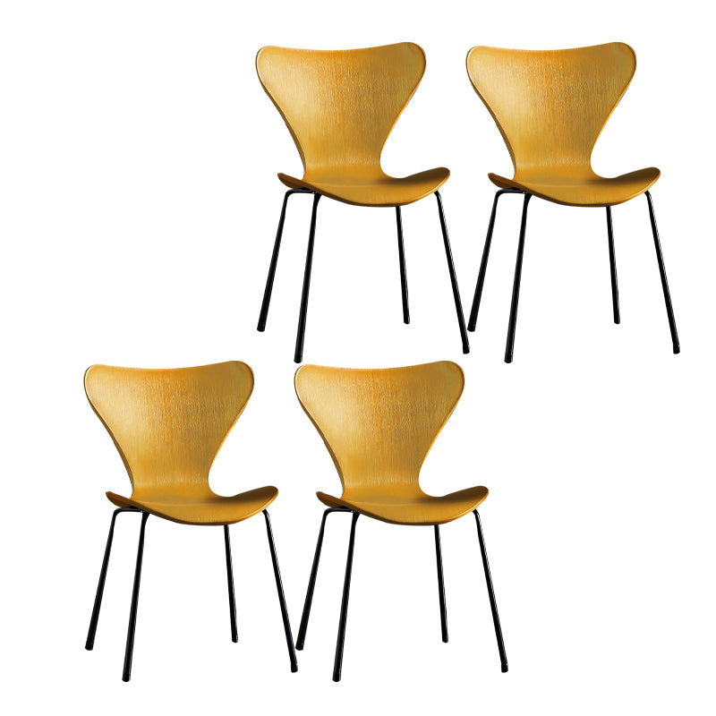 Sillas sin brazos para comedor con respaldo lateral, sillas laterales para comedor interior con patas de metal