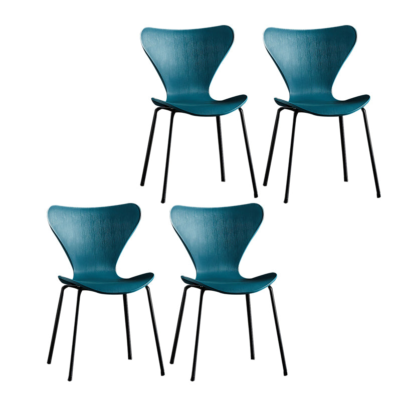 Sillas sin brazos para comedor con respaldo lateral, sillas laterales para comedor interior con patas de metal