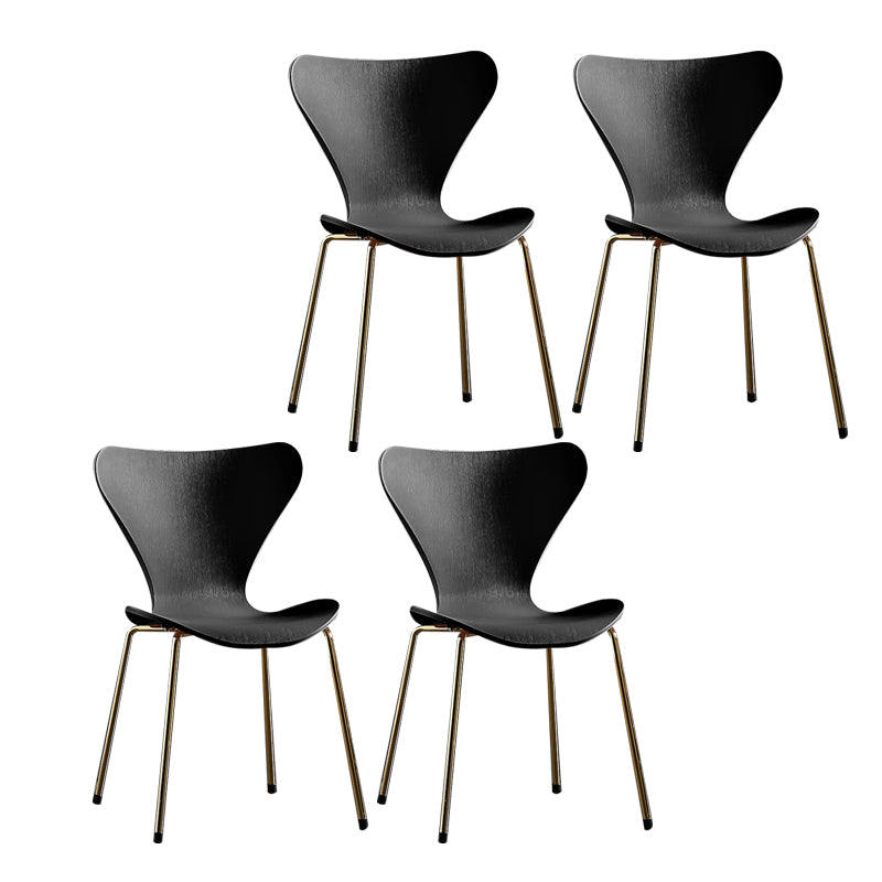 Sillas sin brazos para comedor con respaldo lateral, sillas laterales para comedor interior con patas de metal