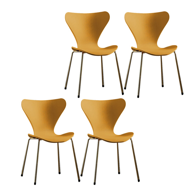 Sillas sin brazos para comedor con respaldo lateral, sillas laterales para comedor interior con patas de metal