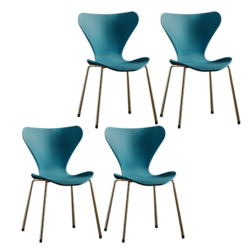 Sillas sin brazos para comedor con respaldo lateral, sillas laterales para comedor interior con patas de metal