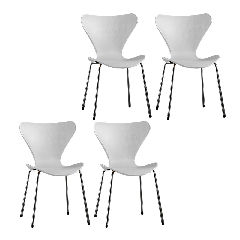 Sillas sin brazos para comedor con respaldo lateral, sillas laterales para comedor interior con patas de metal