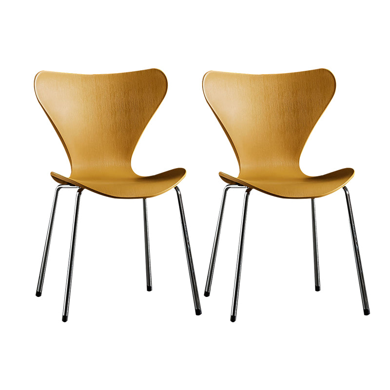 Sillas sin brazos para comedor con respaldo lateral, sillas laterales para comedor interior con patas de metal