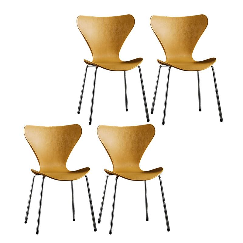 Sillas sin brazos para comedor con respaldo lateral, sillas laterales para comedor interior con patas de metal