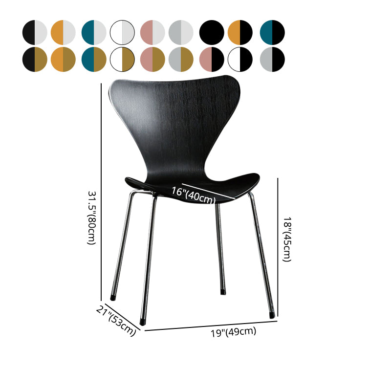 Sillas sin brazos para comedor con respaldo lateral, sillas laterales para comedor interior con patas de metal
