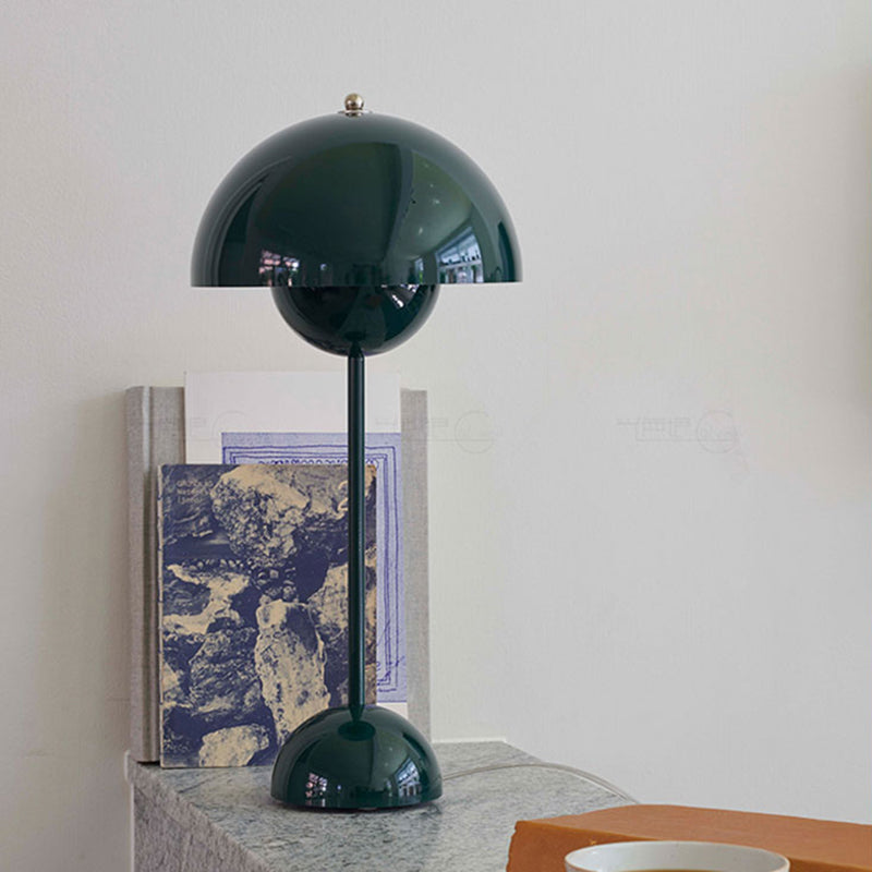 Modern Style Dome Night Table Lamp Metal 1-Light Nightstand Lamp