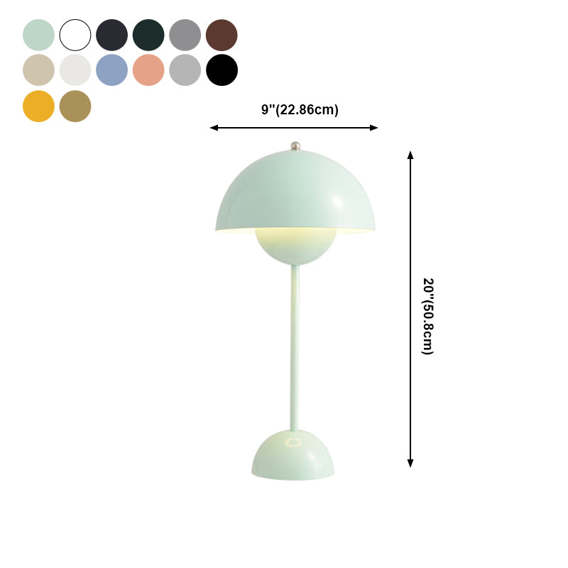 Modern Style Dome Night Table Lamp Metal 1-Light Nightstand Lamp