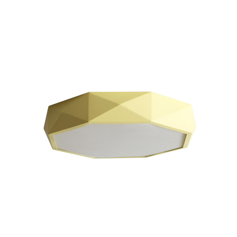 Modern Concise LED Flush Mount Iron Geometric Macaroon Ceiling Light with Acrylic Shade