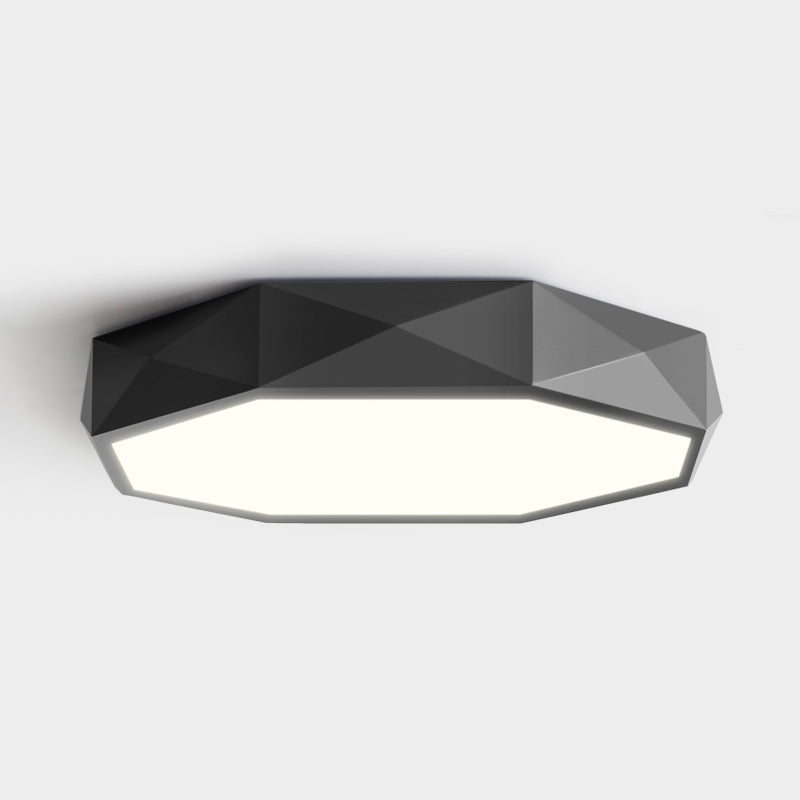 Modern Concise LED Flush Mount Iron Geometric Macaroon Ceiling Light with Acrylic Shade