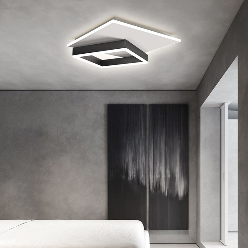 Geometry Shape  LED Ceiling Lamp Modern Acrylic 2 Lights Flush Mount for Living Room