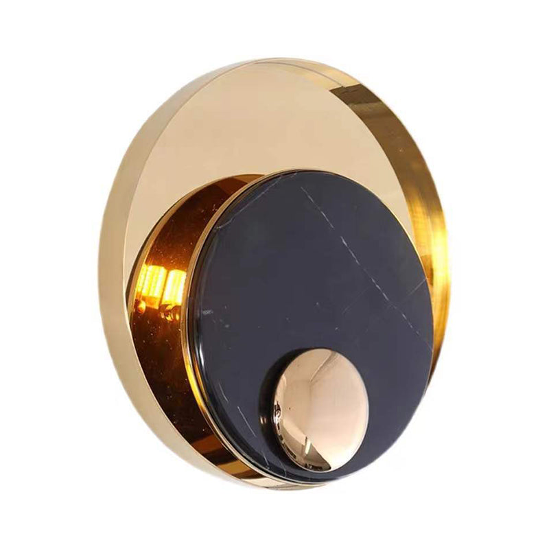 Modern Style Round Wall Sconce Lights Metal 1 Light Wall Mount Lighting