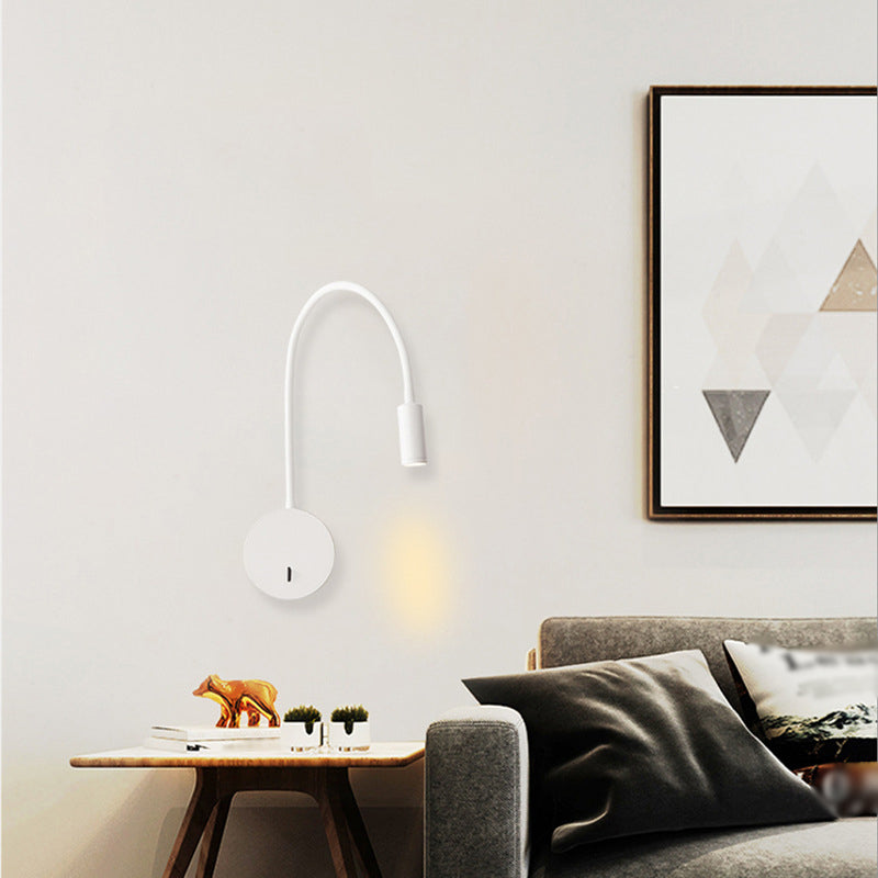 Contemporary Style Cylinder Wall Mounted Light Metal 1 Light Reading Wall Light