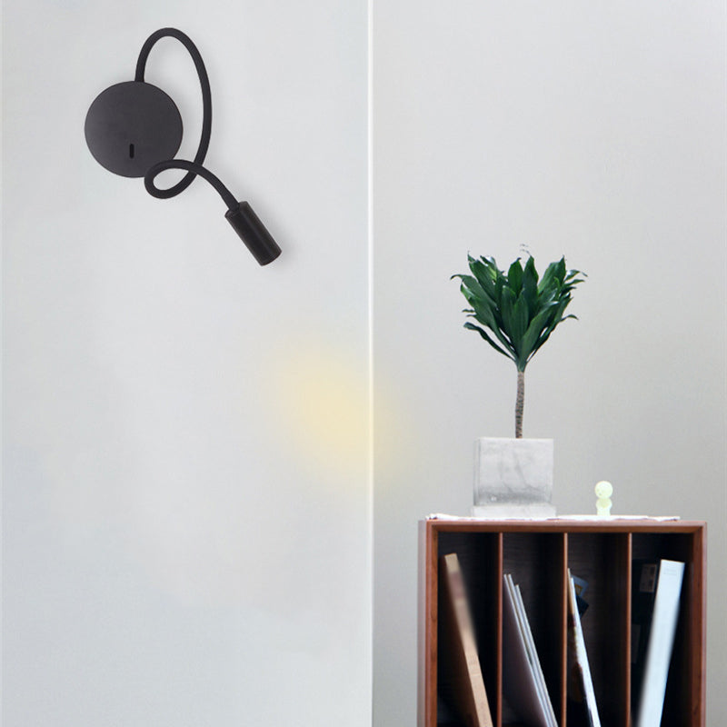 Contemporary Style Cylinder Wall Mounted Light Metal 1 Light Reading Wall Light