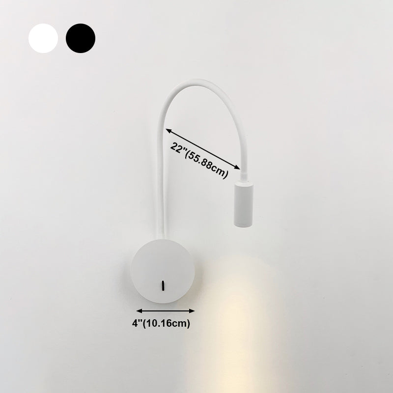 Contemporary Style Cylinder Wall Mounted Light Metal 1 Light Reading Wall Light