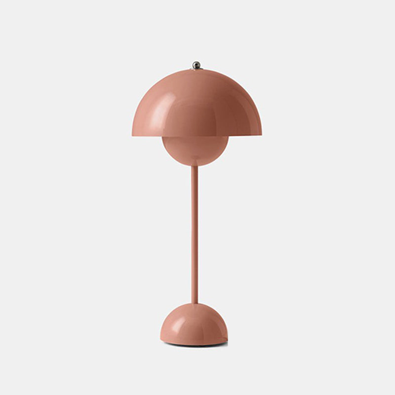 Lampada da tavolo a cupola a 1 luce Lampade da comodino contemporanee in metallo per camera da letto